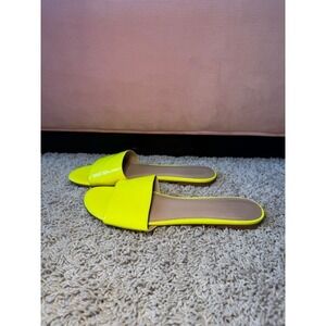 Banana Republic - Neon Yellow Patent Leather Slide Sandals